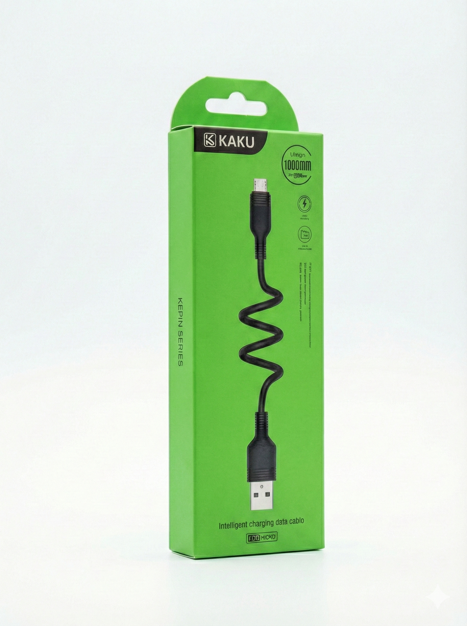 Кабель KAKUSIGA KSC-319, USB-Micro USB, тканевая оплётка, чёрный — фото 1