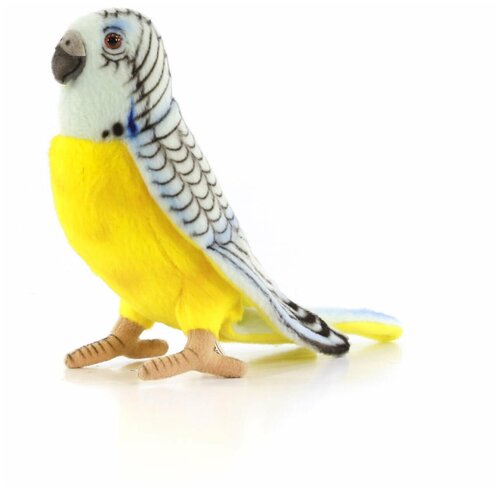 Мягкая игрушка Hansa Creation Попугай волнистый голубой, 15 см, голубой/желтый