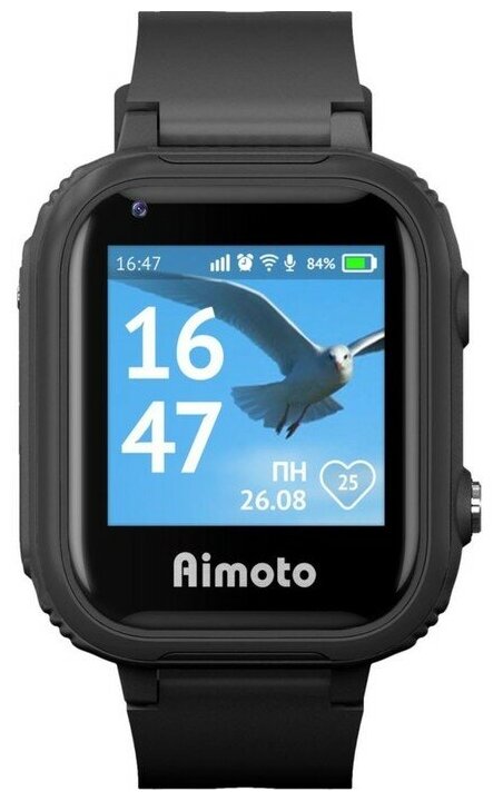 Aimoto Детские смарт-часы Aimoto Pro 4G, 1.4", GPS, sim, камера, звонки, геозоны, IP67, SOS, черные