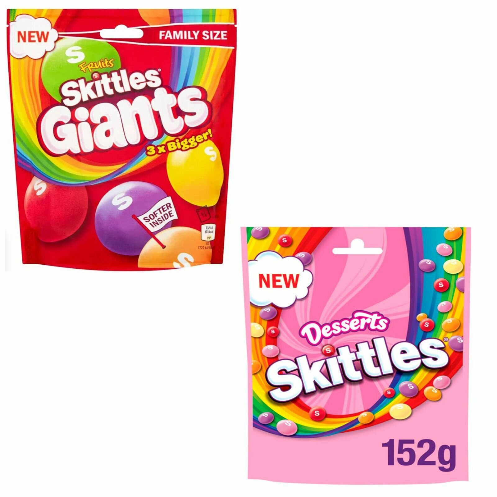Жевательные конфеты Skittles Скитлс Giants 141 гр и Desert 152 гр., Германия.