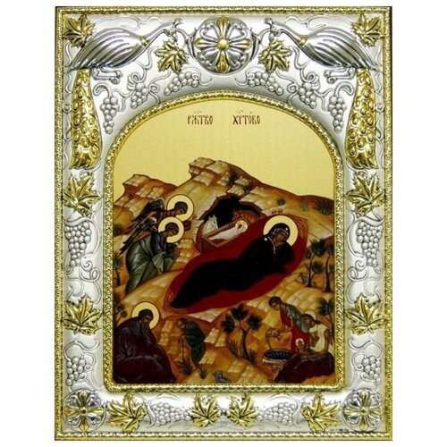 икона рождество христово под старину 54х84 Икона Рождество Христово