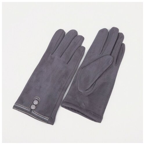 фото Перчатки женские осенние 22*1*9 см, замша, серый/ демисезонные mva