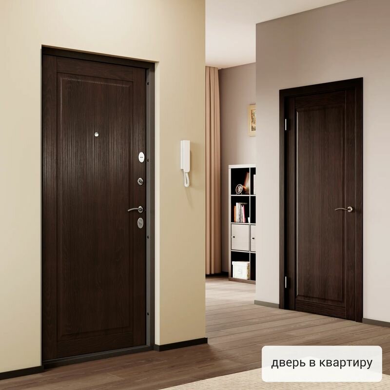 Дверь входная Torex для квартиры Flat-S 950х2050 правый, тепло-шумоизоляция, антикоррозийная защита, замки 4-го и 2-го класса защиты, серый/коричневый - фотография № 4