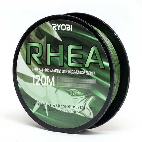 Плетеный шнур Ryobi RHEA темно-зеленый, 120 м, 0.203 мм, 11.0 кг,