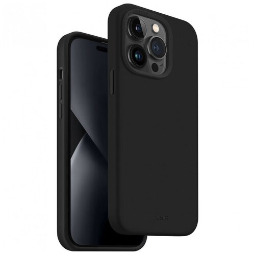 Чехол Uniq LINO для iPhone 14 Pro Max, цвет Черный (Black) (IP6.7PM(2022)-LINOBLK) uniq для iphone xs max glase grey