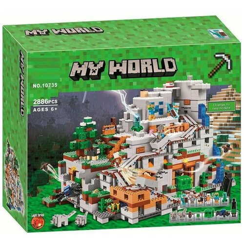 Конструктор Майнкрафт Горная пещера 2688 деталей. Большой конструктор