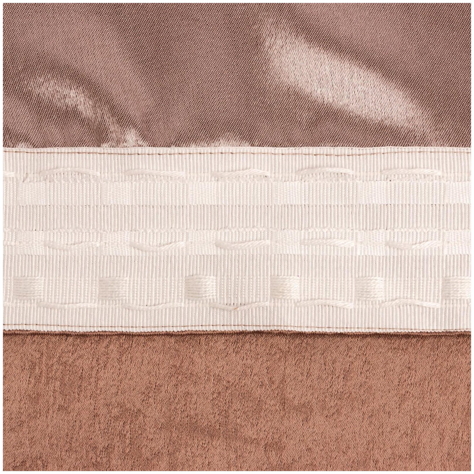 Штора Этель Классика на ленте, 145х265 см, 1 шт., коричневый - фотография № 4