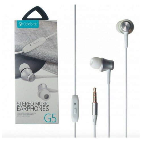 Наушники с микрофоном Celebrat G5 12м белые 44400₽