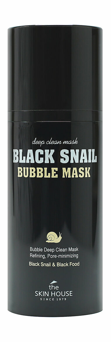 Кислородная очищающая маска с муцином черной улитки The Skin House Black Snail Bubble Mask, 100мл - фото №8