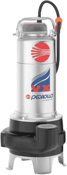 Насос фекальный Pedrollo VX 8/35-N (0,55 кВт, Qmax 350 л/мин, Hmax 8 м, 3x400 В, кабель 5 м)