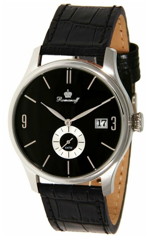Наручные часы Romanoff, серебряный, черный