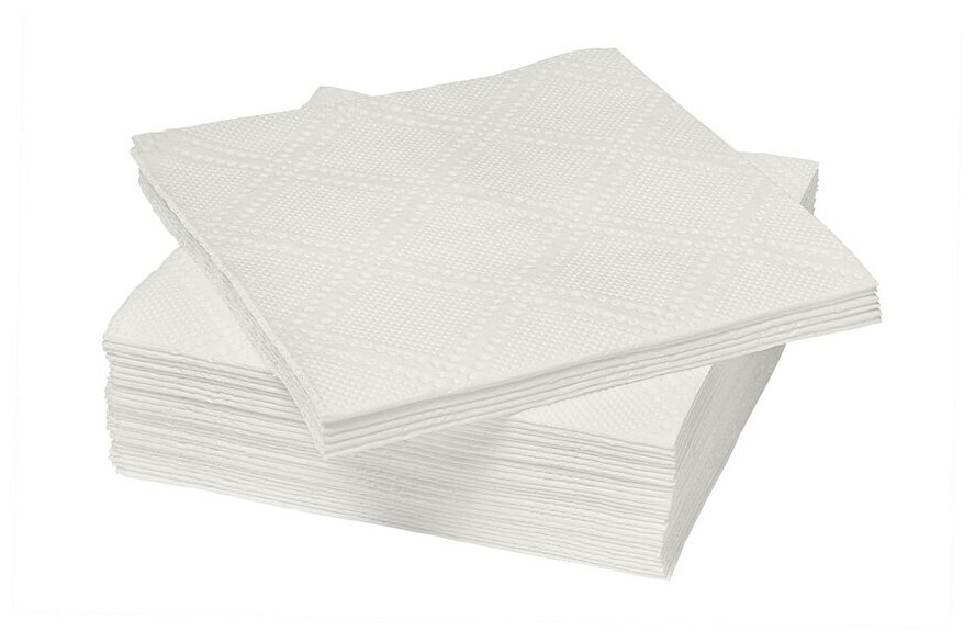 Салфетки бумажные SAMARIT, белая, 2 слоя, 24 см., 100 листов белые