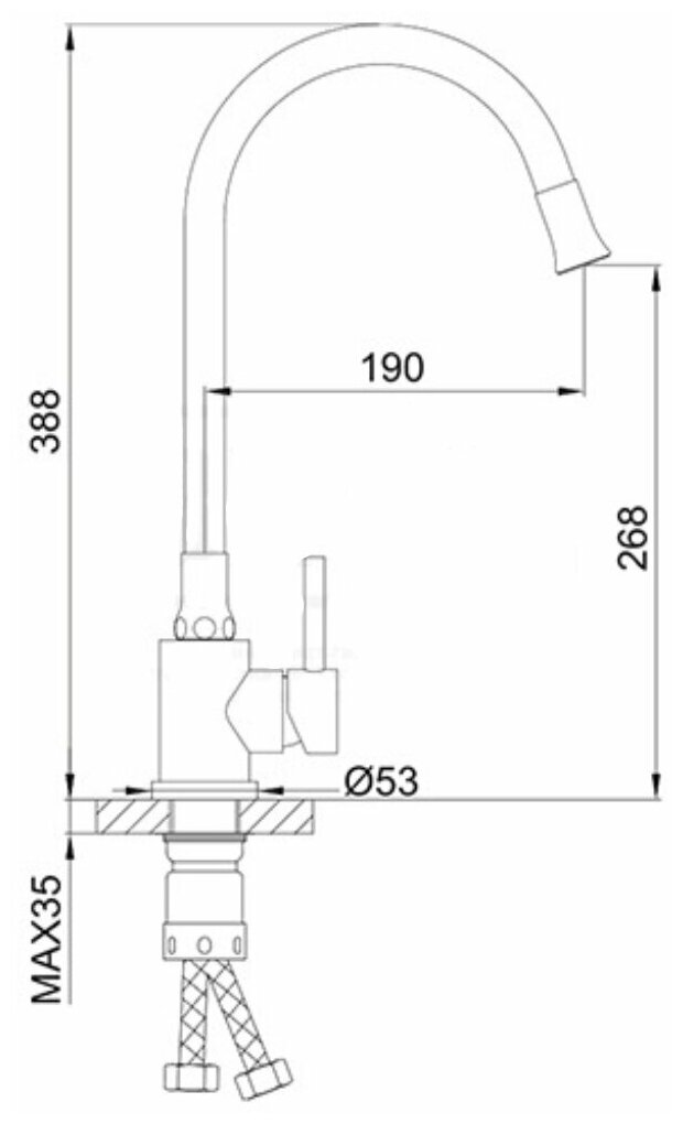 Смеситель для кухни с гибким изливом Frap F40994-8 - фотография № 4