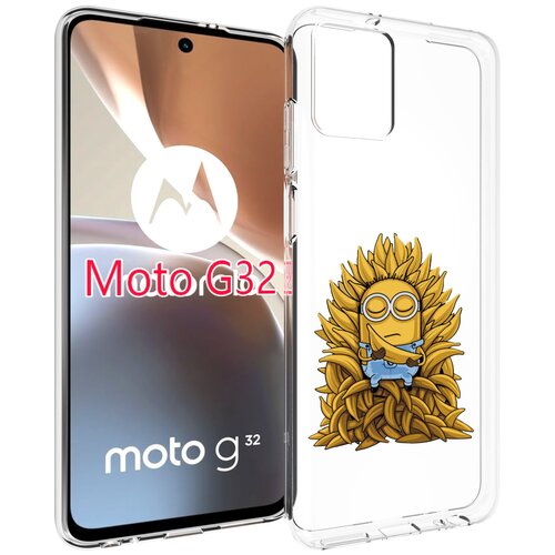 Чехол MyPads Миньон с бананами для Motorola Moto G32 задняя-панель-накладка-бампер