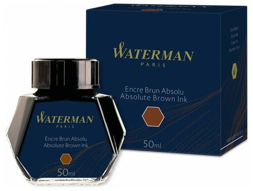 Флакон с чернилами Waterman для перьевой ручки, цвет коричневый, 50 мл, S0110830