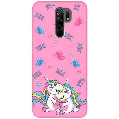 Матовый чехол Unicorns and Candies для Xiaomi Redmi 9 / Сяоми Редми 9 с 3D эффектом розовый матовый чехол unicorns and candies для xiaomi redmi note 9 сяоми редми ноут 9 с 3d эффектом черный