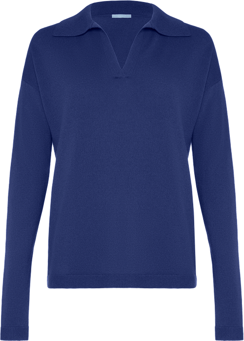 Пуловер look7, кашемир, длинный рукав, размер m, синий