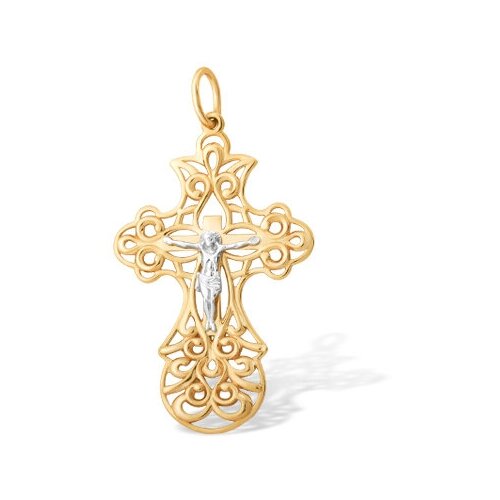 Крестик из красного и белого золота