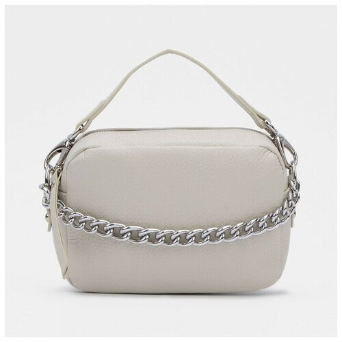 фото Сумка кросс-боди на молнии, цвет бежевый медведково