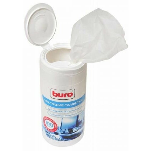 Салфетки Buro BU-Asurface для поверхностей туба 100шт влажных buro сухие чистящие салфетки bu udry безворсовые 20шт 817443