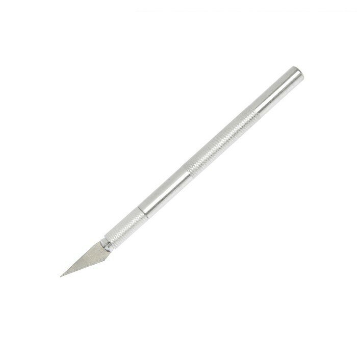 Нож макетный , алюминиевая ручка, перьевое лезвие (5 доп. лезвий)