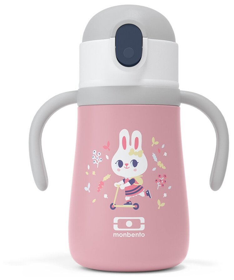 Детский термос Monbento MB Stram 360 мл pink Bunny - фотография № 11