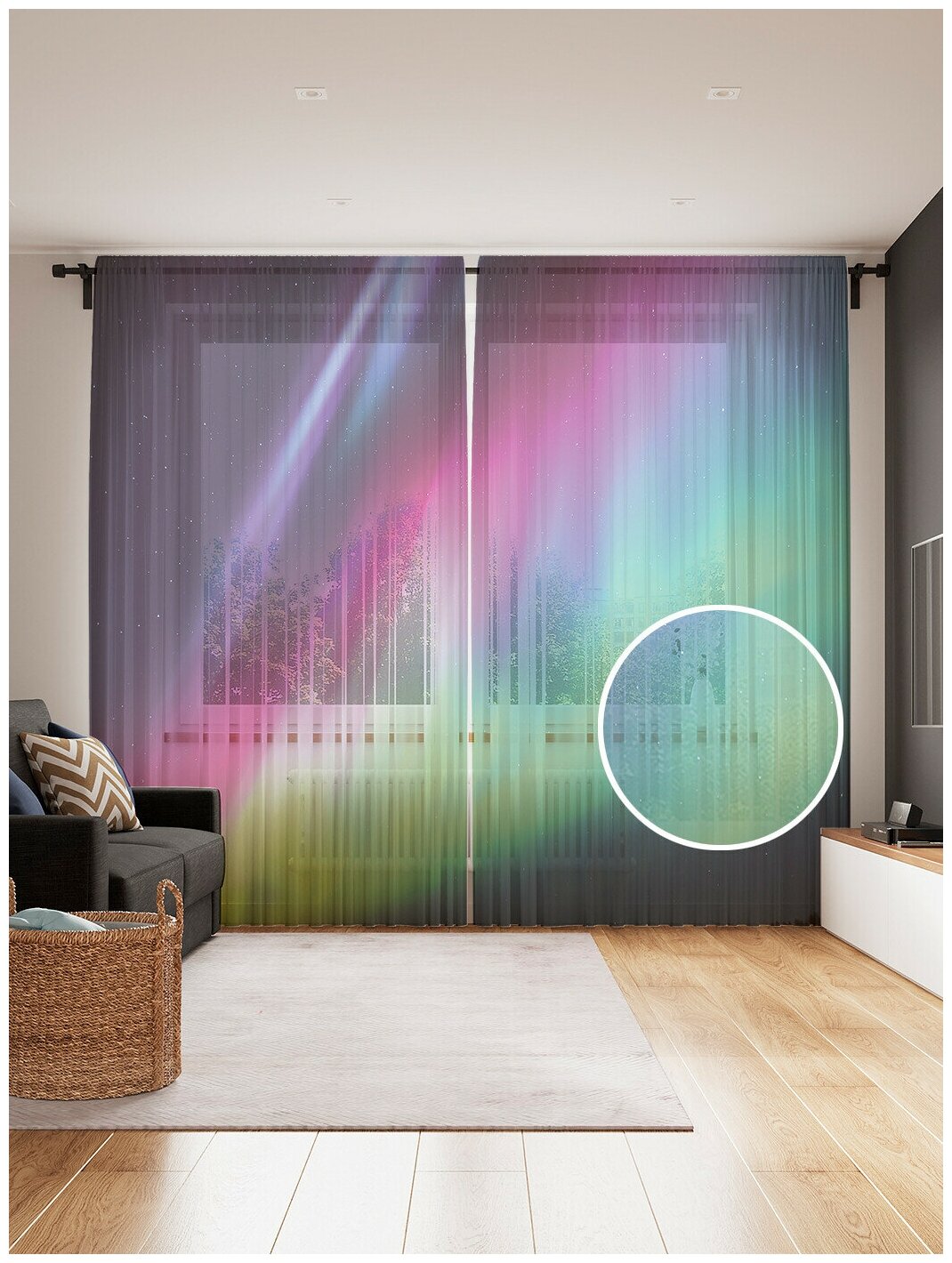 Тюль для кухни и спальни JoyArty 