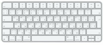 Беспроводная клавиатура Apple Magic Keyboard 2021 (MK2A3RS/A) белый/серебристый