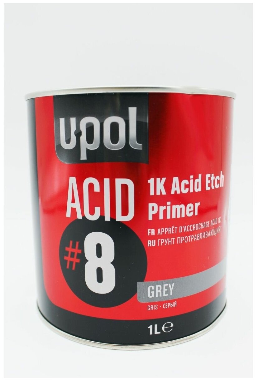 Грунт кислотный протравливающий автомобильный U-POL ACID/1 Acid 8 Etch Primer 1K серый 1 л.