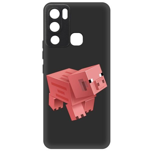 Чехол-накладка Krutoff Soft Case Minecraft-Свинка для INFINIX Hot 12i черный чехол накладка krutoff soft case minecraft свинка для infinix hot 12 pro черный