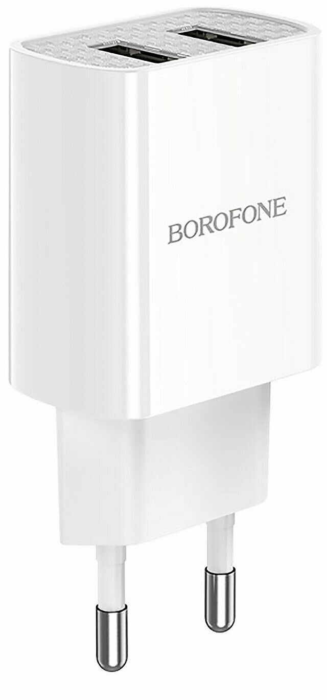 Адаптер Сетевой Borofone BA53A Powerway 2USB/5V/2.1A (белый), 1 шт.