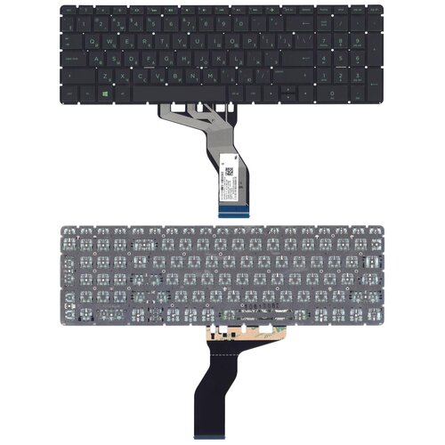 Клавиатура keyboard 925008-001 для ноутбука HP 15-BS 15-BW 250 G6 255 G6 256 G6 258 G6 HP 15-ra000 17g-br черная с зеленой подсветкой 1505₽