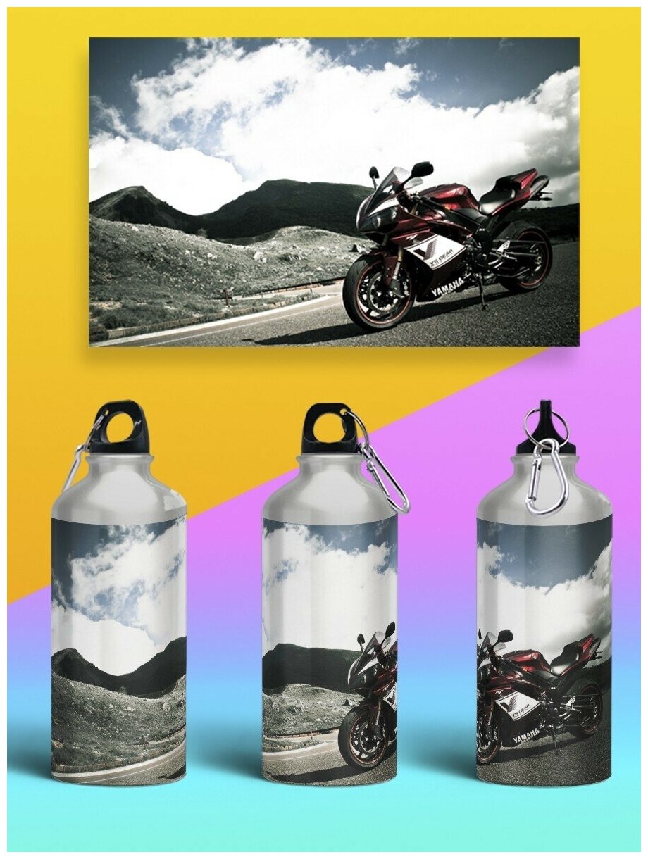 Бутылка спортивная,туристическая фляга, 500мл Спорт мотоциклы - 360
