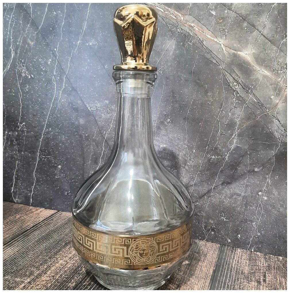 фото Графин стеклянный 0,5 л. 22 см. Штоф для крепких напитков,