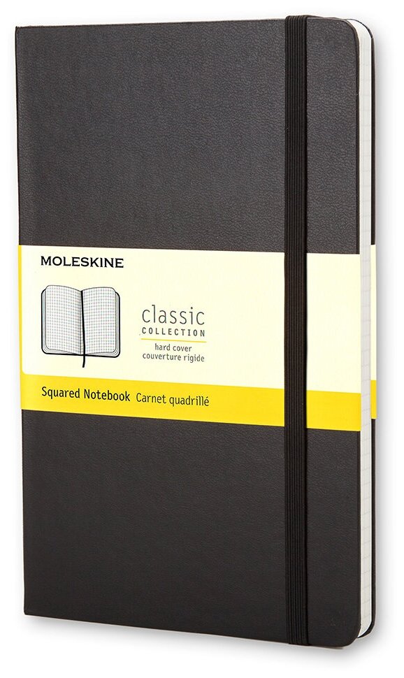 Блокнот Moleskine CLASSIC QP061 Large 130х210мм 240стр. клетка твердая обложка черный