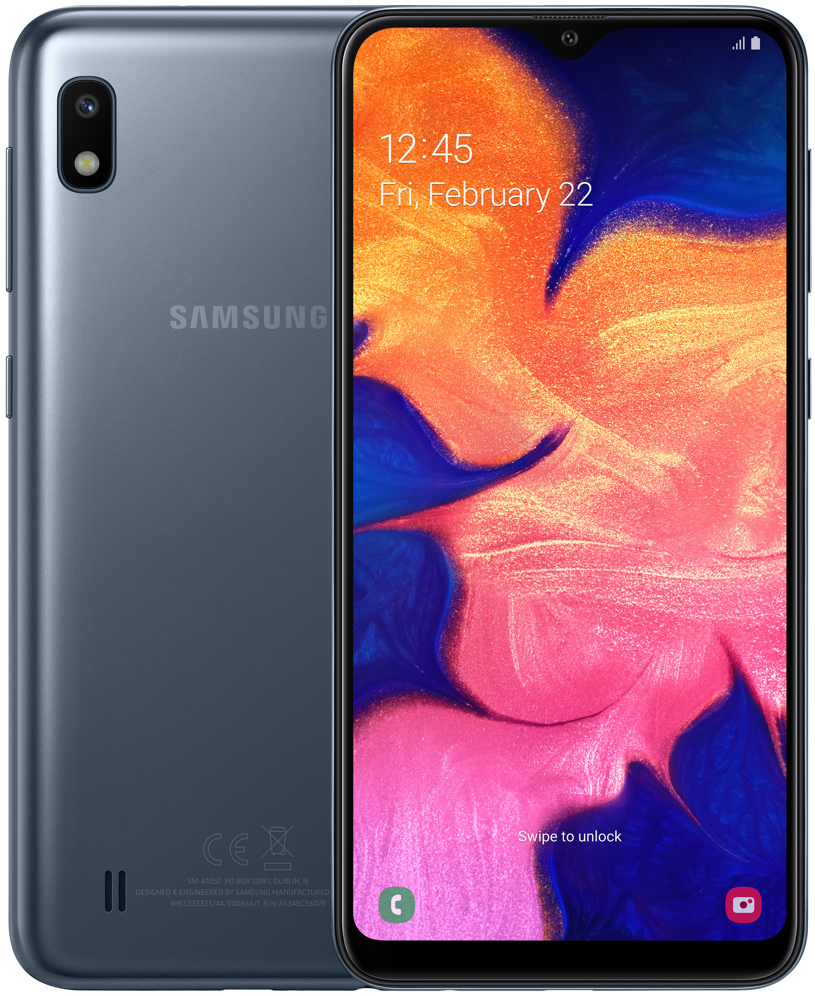 Смартфон Samsung Galaxy A10 2/32 ГБ RU, Dual nano SIM, черный