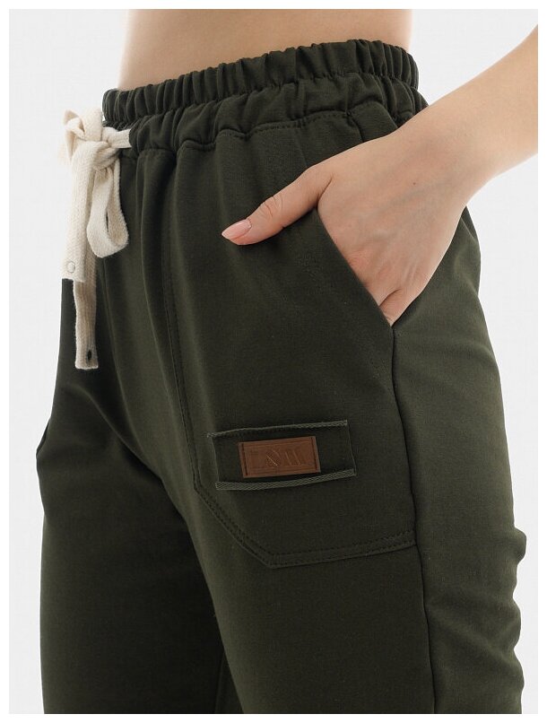 Спортивные штаны Lilians, женские, оливковый цвет, размер 46 - фотография № 5