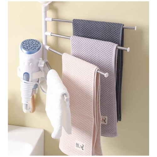 Держатель для ванной Держатель для полотенец в ванную 38x31x3см Держатель для фена Держатель для полотенец на кухню 619₽