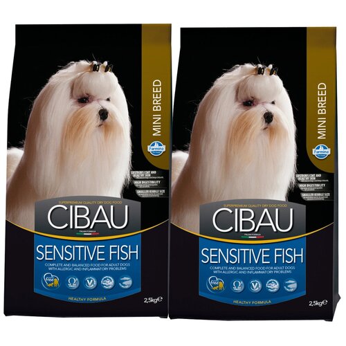 CIBAU SENSITIVE FISH MINI для взрослых собак маленьких пород при аллергии с рыбой (2,5 + 2,5 кг)