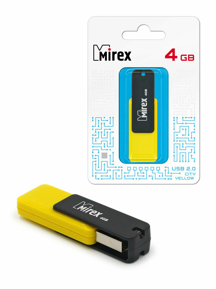 USB Флеш-накопитель MIREX CITY YELLOW 4GB