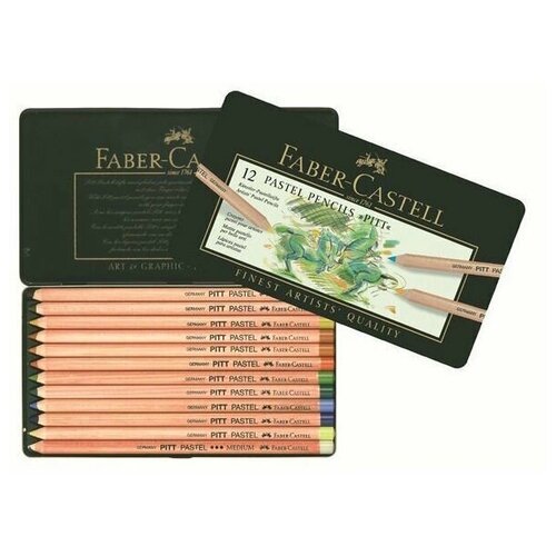 Набор пастельных карандашей Faber-Castell Pitt Pastel 12 цветов в металлической упаковке