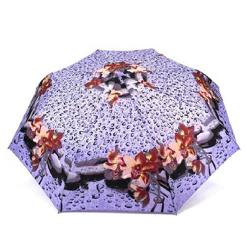 фото Смарт-зонт galaxy of umbrellas, механика, 3 сложения, купол 96 см., 8 спиц, для женщин, фиолетовый