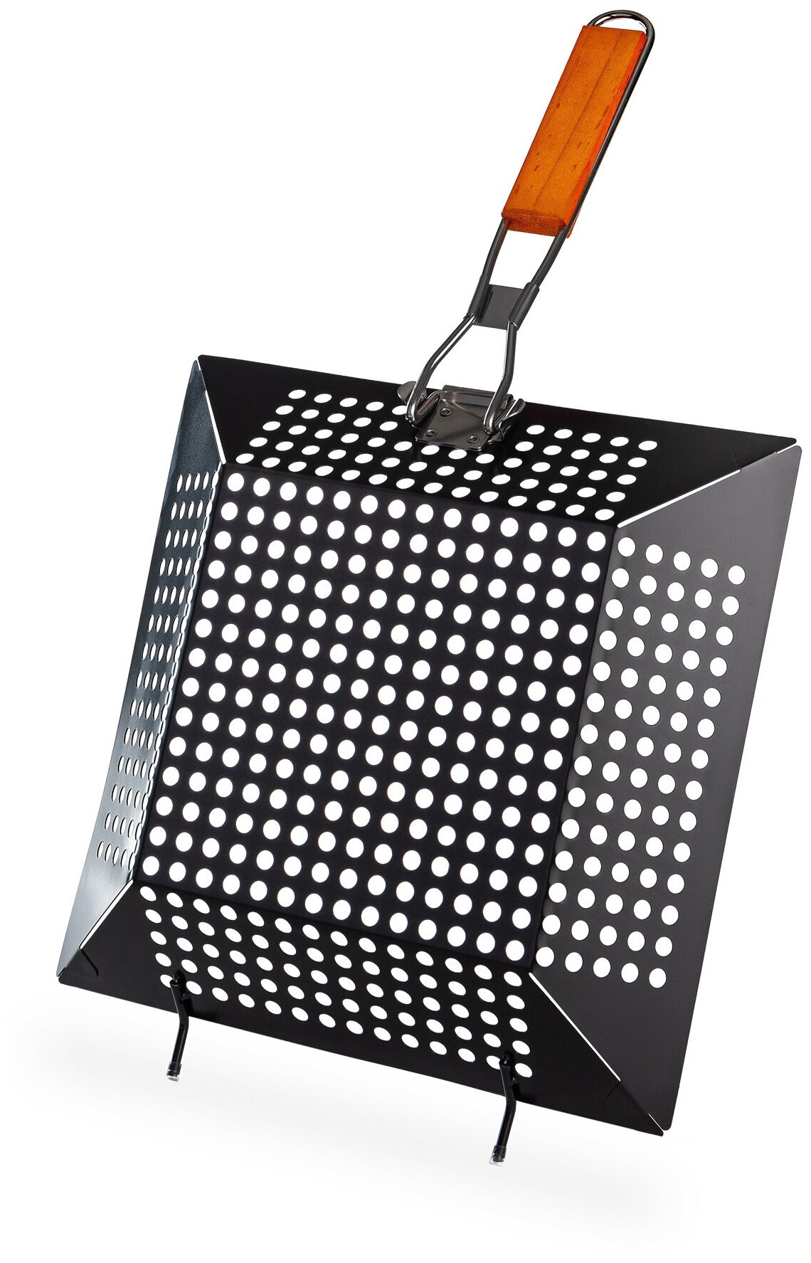 фото DX-P6102-2 Cковорода-гриль для барбекю прямоугольная 29 x28,5 cm (сталь с антипригарным покрытием)