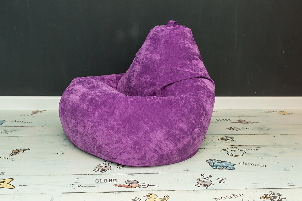Кресло Мешок Груша Фиолетовый Микровельвет (2XL, Классический) - фотография № 3