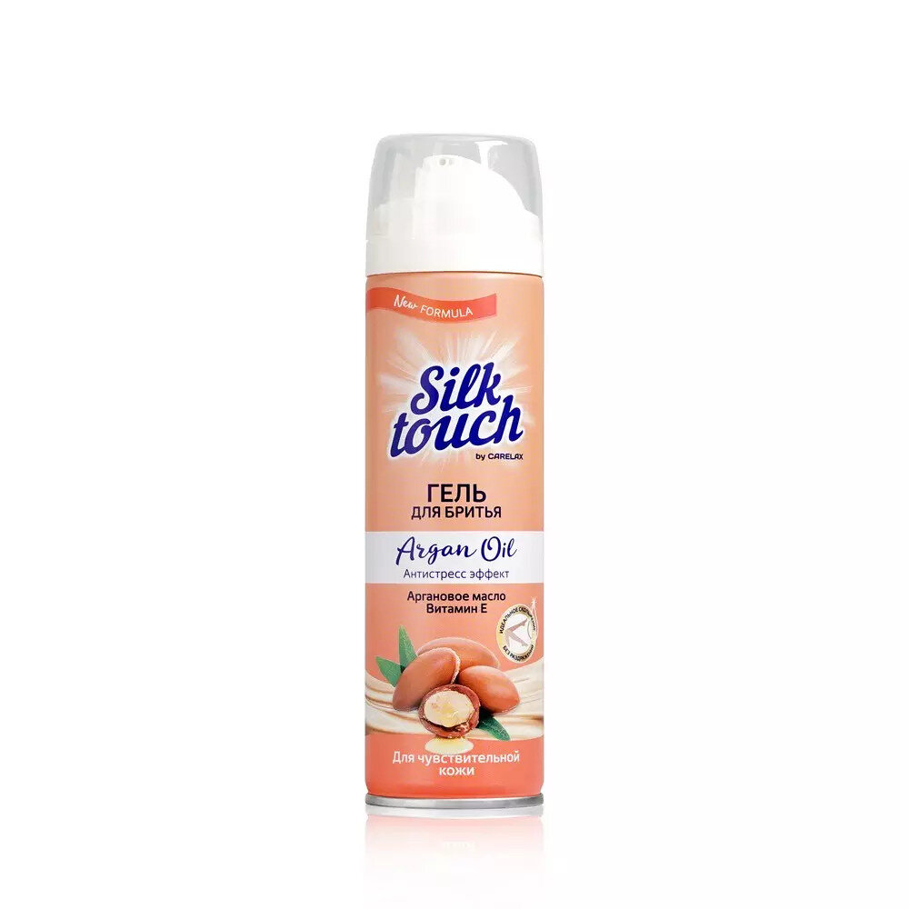 Гель для бритья Carelax Silk Touch женский, Аргановое масло для чувствительной кожи, 200 мл.