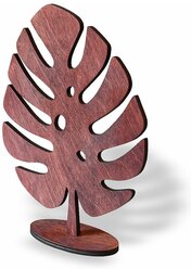 Декоративное изделие из дерева Лист, 15х20 см, красно-коричневый