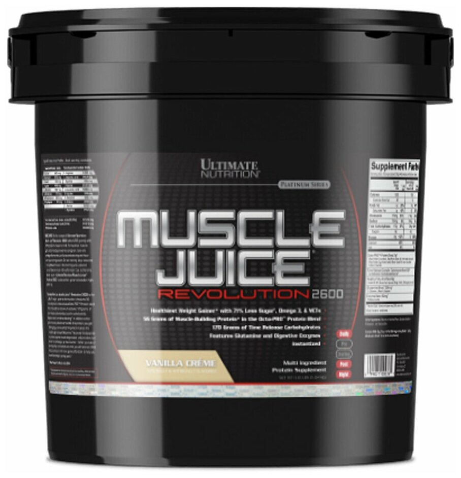 Гейнер с аминокислотами Ultimate Nutrition Muscle Juice Revolution 5.04 kg, Vanilla Creme