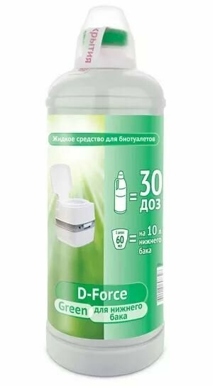 D-Force Green, жидкое средство для биотуалетов, для нижнего бака 1,8л, 6 штук - фотография № 3