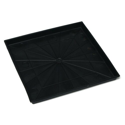 Поддон для рассады, 21 × 21 × 1.7 см, пластик, чёрный , 1 шт.