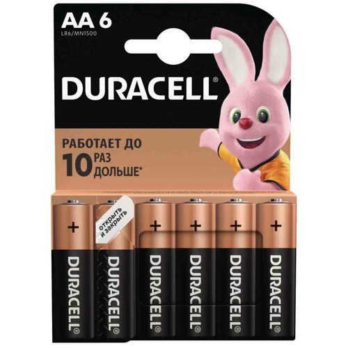 Батарейка Duracell Basic AA (LR06) алкалиновая, 6BL